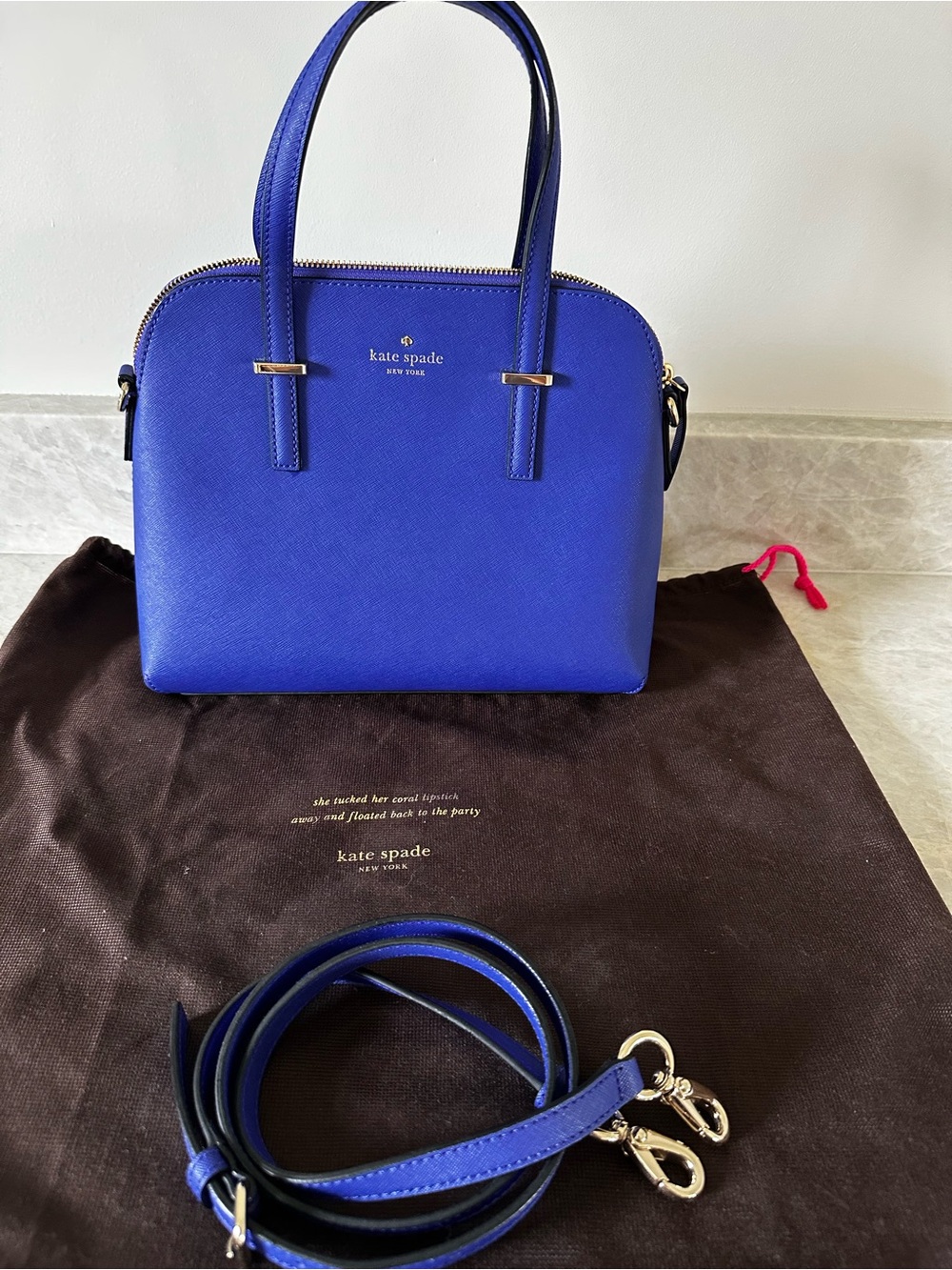 KATE SPADE Bright Blue Bag + Dust Bag